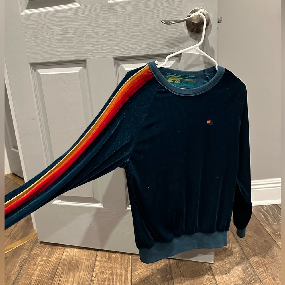 Aviator Nation velvet pullover (dark green)